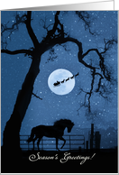 Custom Horse and Santa Season’s Greetings card