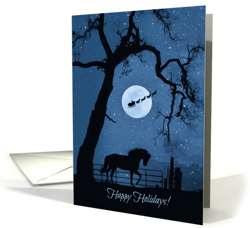 Horse Happy Holidays with Santa and Sleigh card (1580424)