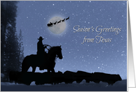 Texas Christmas Holiday Season’s Greetings with Cowboy and Cattle card