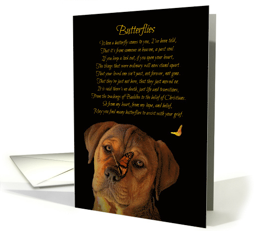 Spiriutial Holistic Sympathy with Poem, Butterflies and Puppy card