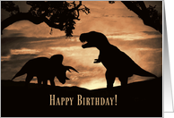 Getting Older From One Dinosaur to the Other Funny Happy Birthday card