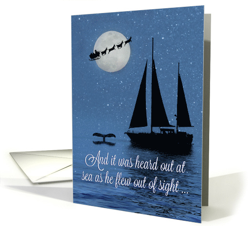 Sailing and Whale's Tail Santa Happy Holidays card (1590010)