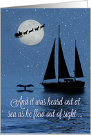 Sailing and Whale’s Tail Santa Happy Holidays card