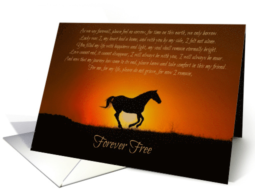 Horse and Sunset Sympathy, Spiritual Sympathy Poem card (1590040)