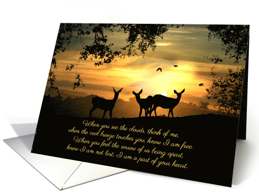 Thank you for the Sympathy, Kindness, Spiritual Poem with Deer card