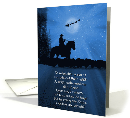 Country Western Cowboy and Santa Happy Holidays card (1590490)