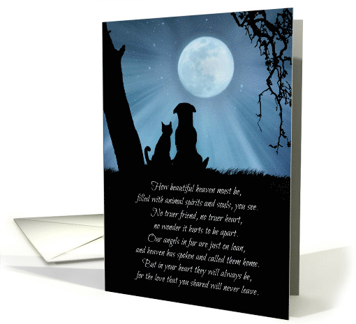 Spiritual Pet Sympathy Card with Dog and Cat Memorial card (1592914)