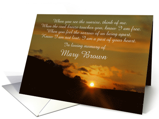 Spiritual Custom Name Sympathy with Poem card (1593196)