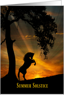 Oak Tree Sun and Horse Summer Solstice card