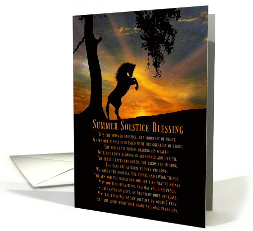 Horse and Sun Summer Solstice, Summer Solstice Blessing card (1594208)