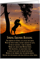 Horse and Oak Tree Spring Equinox Blessing Sunrise card