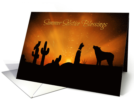 Southwestern Wolf Coyote Oak Cactus Summer Solstice Litha... (1595756)