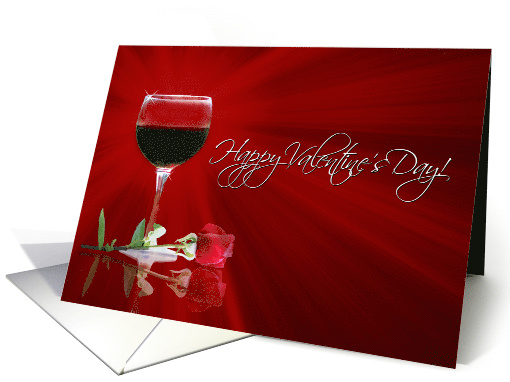 Wine and Rose Happy Valentine's Day card (1597604)