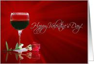 Wine and Rose Happy Valentine’s Day card