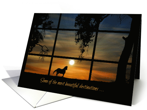 Cancer Support Get Well Encouragement Horse in the Sunset card