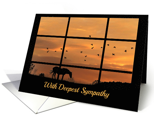 Horse in Sunset with Birds Through a Window Sympathy card (1599298)