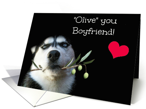 Happy Birthday to My Boyfriend, I Love My Boyfriend Cute Dog card