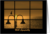 Seagull Ocean Sunset with Sympathy Condolences card
