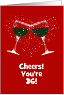 Wine Themed Funny Happy 36th Birthday Custom Cover card