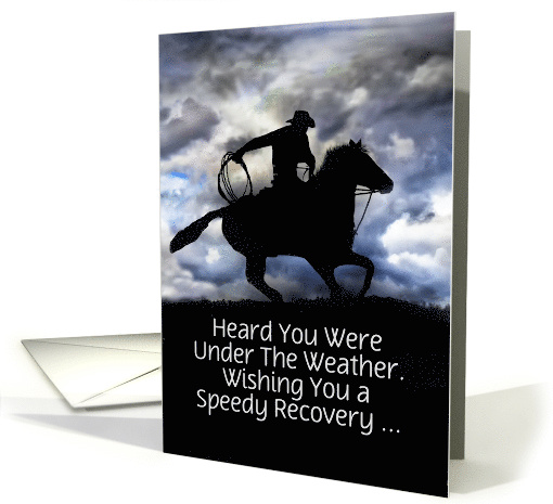 Custom Get Well Country Western Cowboy Back in the Saddle card