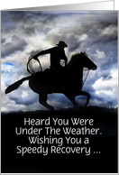 Custom Get Well Country Western Cowboy Back in the Saddle card