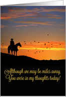 Country Western Cowboy You Are in My Thoughts card