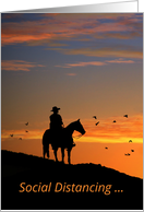 Country Western Cowboy Social Distancing Corona Virus Missing You card