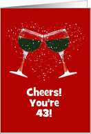 43rd Birthday Custom Wine Themed Humorous card