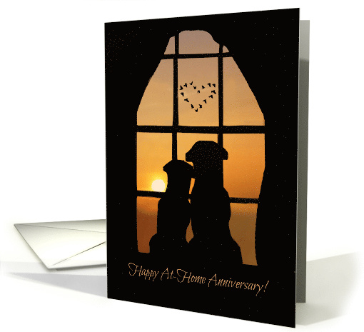 Covid 19 Anniversary At Home Cute Dogs in Window card (1618612)
