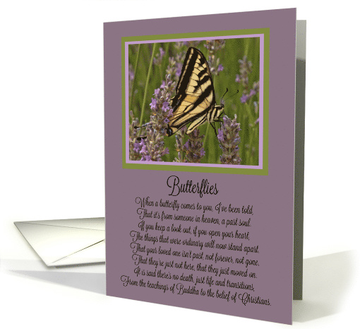 Spiritual, Metaphysical New Age Sympathy Butterflies Poem card