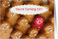 Happy 53rd Customizable Cute Cookie card