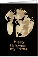 Halloween Witch and Moon Customizable card