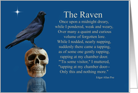 Halloween Raven Crow and Skull Edgar Allan Poe Spooky Nevermore card