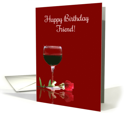 Wine Happy Birthday Friend card (1632880)