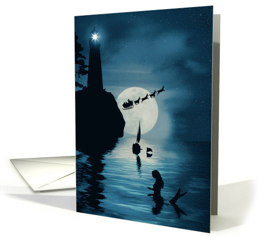 Santa and Mermaid Coastal Fantasy Whimsical and Cute... (1632902)