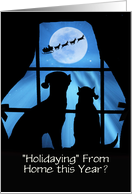 Holiday Pandemic Corona Virus Sheltering at Home Cute Dog and Cat card