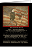 Vintage Eagle and Flag Congratulations on Basic Training Graduation card