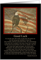 Eagle and Flag Good Luck Basic Training Boot Camp Famous Quote card