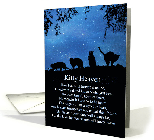 Cat Sympathy Cat Heaven Poem Loss of Cat card (1639990)