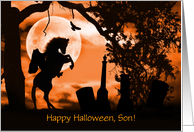 Headless Horseman Happy Halloween for Son Customize card