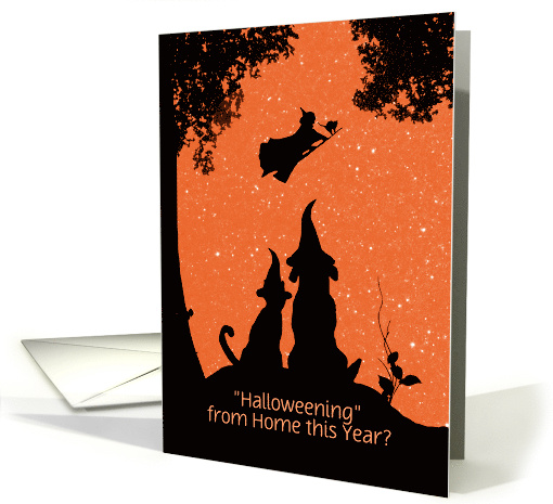 Cute Happy Halloween Custom Pandemic Corona Virus Stay At Home card
