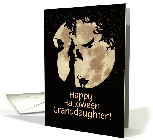 Happy Halloween Granddaughter Witch Owl Raven Moon and... (1643158)