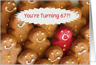 Cute Hot Cookie Customizable Happy 67th Birthday card