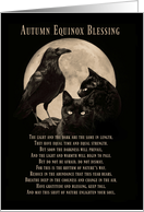 Autumn Equinox Blessings with Magical Raven Cat and Moon card