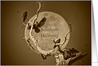 Ravens and Moon Samhain Blessing card
