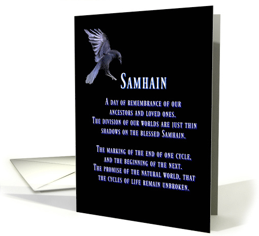 Samhain with Raven or Crow Spiritual Pagan Holiday card (1644650)