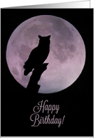 Wicca Happy Birthday with Owl and Moon card