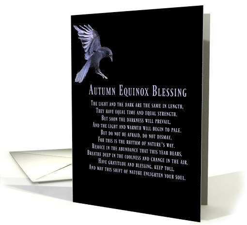 Raven or Crow Autumn Equinox Mabon Blessings with Poem card (1645814)