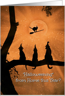 Halloween Funny Covid 19 Staying At Home Halloween with Black Cats card