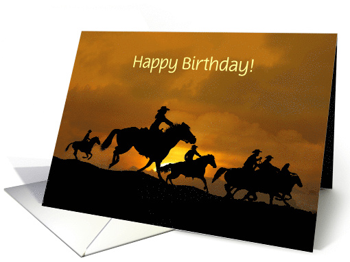 Country Western Cowboy and Cowgirl Custom Enjoy the Ride Birthday card